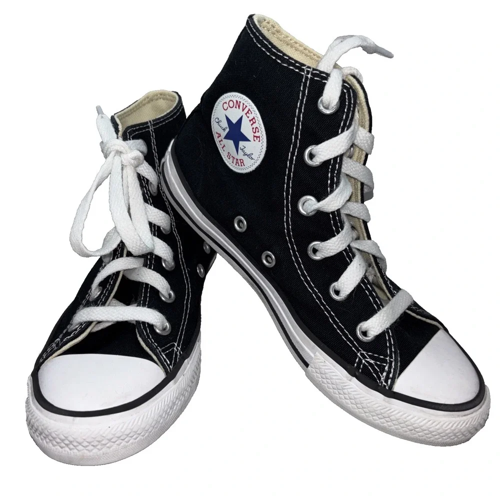 Converse Chuck Taylor All Star High Tops Black/White Canvas Youth Size 1